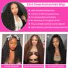 OUX Deep Wave Lace Front Wigs Human Hair Real 280 Density 13x6 HD Lace Front Wigs Real Human Hair Wig Pre Plucked Deep Curly Wig for Black Women Triple Lifespan 3X (Black Wig 280 Density, 20 Inch) view 4