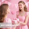 Pink Satin Scrunchies Set for Besties Friends Galentines Day Gift Ponytail Holder Hairties Long Fine Hair Accessories Elastic Bobbles Ropes Hair Tie for Wedding Birthday Party Favors 4 Pcs view 3