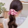 Pink Satin Scrunchies Set for Besties Friends Galentines Day Gift Ponytail Holder Hairties Long Fine Hair Accessories Elastic Bobbles Ropes Hair Tie for Wedding Birthday Party Favors 4 Pcs view 4