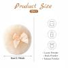 4 PCS Large Fluffy Makeup Sponge, Soft Large Face Body Powder Sponge with Ribbon Bow Handle, Ultra Soft Body Sponges, Washable Reusable Dusting Sponges for Makeup Face, Beige White view 2