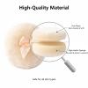 4 PCS Large Fluffy Makeup Sponge, Soft Large Face Body Powder Sponge with Ribbon Bow Handle, Ultra Soft Body Sponges, Washable Reusable Dusting Sponges for Makeup Face, Beige White view 3