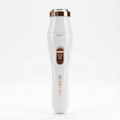 3-in-1 Electric Body Hair Trimmer, White, Ceramic Blades, Wet and Dry Use, USB Rechargeable, Double-Headed Shaver with Nose Ear Trimmer