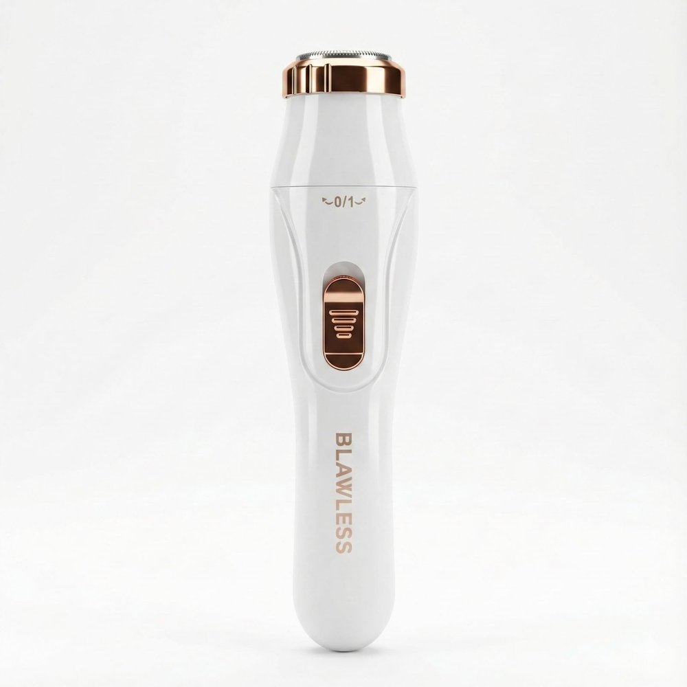 3-in-1 Electric Body Hair Trimmer, White, Ceramic Blades, Wet and Dry Use, USB Rechargeable, Double-Headed Shaver with Nose Ear Trimmer