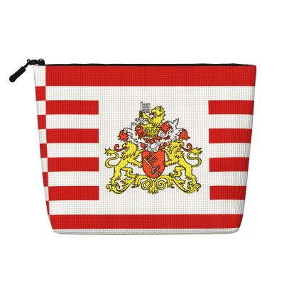 BLWSLC Flag of the Senate of Bremen Printed single layer cosmetic bag, storage bag, suitable for daily storage, a must-have for business trips.