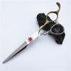 Hair Cutting Scissors Set - 6 Inch Purple Drill Style with Gold Handle & Thinning Shears for Professional Haircuts view 4