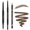3 Pcs Brow Pencil, Waterproof and Long Lasting Eyebrow Pencil with Brush for Natural Looking Brows, Easy to Fill and Shape Eyebrows, Drak Brown view 1