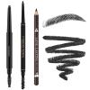 3 Pcs Brow Pencil, Waterproof and Long Lasting Eyebrow Pencil with Brush for Natural Looking Brows, Easy to Fill and Shape Eyebrows, Black view 1