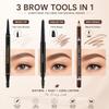 3 Pcs Brow Pencil, Waterproof and Long Lasting Eyebrow Pencil with Brush for Natural Looking Brows, Easy to Fill and Shape Eyebrows, Black view 2