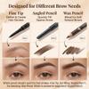 3 Pcs Brow Pencil, Waterproof and Long Lasting Eyebrow Pencil with Brush for Natural Looking Brows, Easy to Fill and Shape Eyebrows, Black view 4