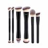 Foundation brush set,concealer brush,powder brush,duo ended flat kabuki foundation brush,Makeup Brush Set Professional for Eye and Face,Duo ended kabuki brush, (Black Grey) view 1