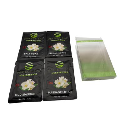 Perfect Spa Green Tea 4-in-1 Pedicure Kit, Professional Salon Treatment with Salt Soak, Sugar Scrub, Mud Masque, Massage Lotion, Box of 50 Sets