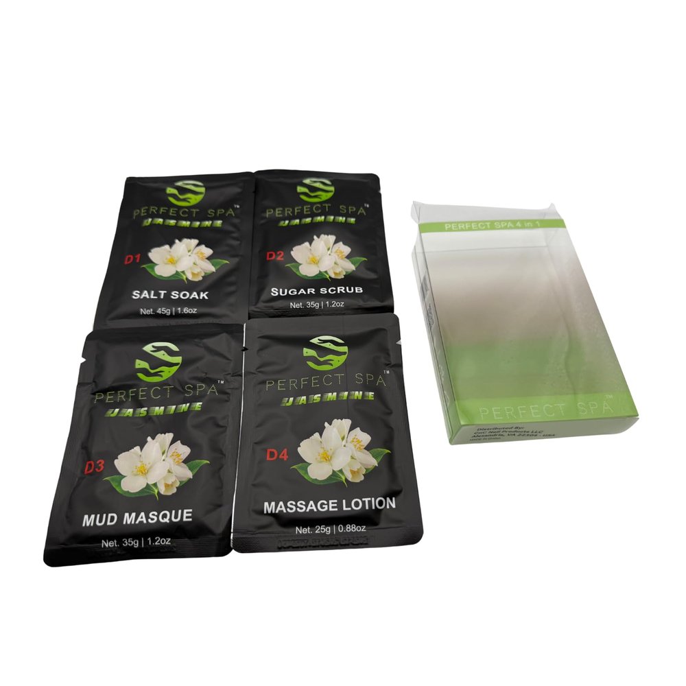 Perfect Spa Green Tea 4-in-1 Pedicure Kit, Professional Salon Treatment with Salt Soak, Sugar Scrub, Mud Masque, Massage Lotion, Box of 50 Sets