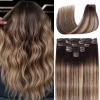 Balayage Hair Extensions Clip in Hair Extensions Real Human Hair 20 Inch view 1