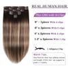 Balayage Hair Extensions Clip in Hair Extensions Real Human Hair 20 Inch view 2