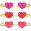 6 PCS Valentines Day Heart Hair Clips Glitter for Women Enamel Rhinestone Pretty Styling Hair Valentine's Day Themed Festive Party Hair Accessory Gifts view 1