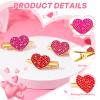 6 PCS Valentines Day Heart Hair Clips Glitter for Women Enamel Rhinestone Pretty Styling Hair Valentine's Day Themed Festive Party Hair Accessory Gifts view 3