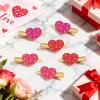 6 PCS Valentines Day Heart Hair Clips Glitter for Women Enamel Rhinestone Pretty Styling Hair Valentine's Day Themed Festive Party Hair Accessory Gifts view 4