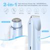 Electric Shaver for Women, 2-in-1 Electric Razor for Womens Legs Underarm Face Pubic Hairs, Rechargeable Razor Body Hair Trimmer Wet & Dry Use,Light Blue view 2