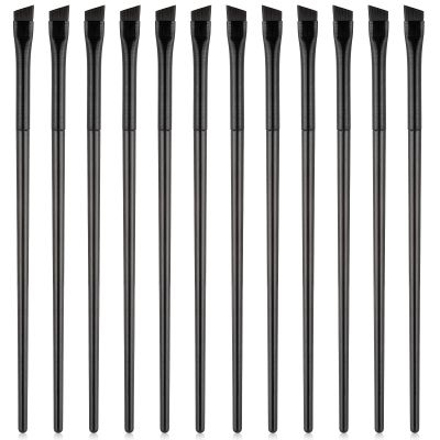 12 Pcs Eyebrow Tint Brushes, Fine Angled Makeup Brushes Angled Eyeliner Brush Set Eyebrow Brush Fine Slanted Eyebrows Applicator Ultra Thin Flat Eyeliner Concealer for Eye liner Eye brow