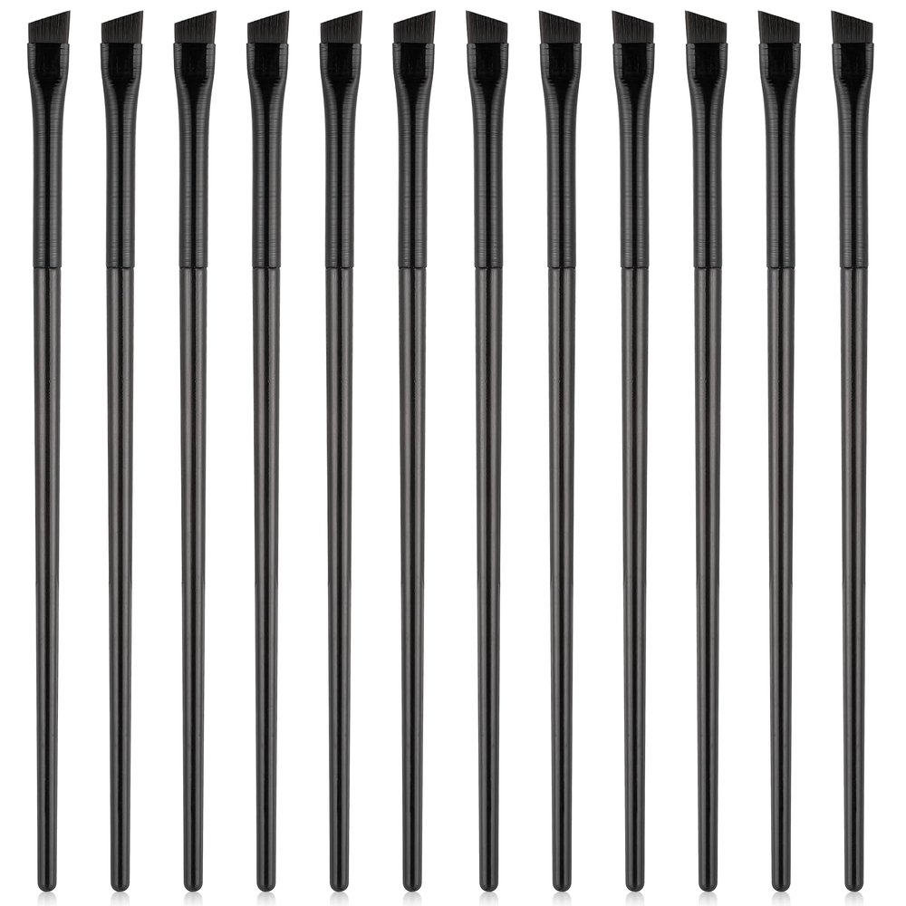12 Pcs Eyebrow Tint Brushes, Fine Angled Makeup Brushes Angled Eyeliner Brush Set Eyebrow Brush Fine Slanted Eyebrows Applicator Ultra Thin Flat Eyeliner Concealer for Eye liner Eye brow
