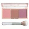 3-Color Blush Palette with Brush - Matte & Shimmer Powder Blush Trio - Long Lasting, High Pigment Face Makeup - Cool Tone Pink, Nude Brown & Berry Plum Shades for Natural Flushed Look view 1