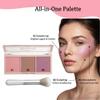 3-Color Blush Palette with Brush - Matte & Shimmer Powder Blush Trio - Long Lasting, High Pigment Face Makeup - Cool Tone Pink, Nude Brown & Berry Plum Shades for Natural Flushed Look view 4