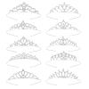 10pcs Tiaras Crowns for Women Girls, Small Silver Rhinestone Crown Headband Kids Hair Accessories for Wedding Birthday Prom Pageant Party Costume view 1