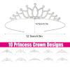 10pcs Tiaras Crowns for Women Girls, Small Silver Rhinestone Crown Headband Kids Hair Accessories for Wedding Birthday Prom Pageant Party Costume view 2