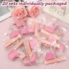 20 Set Disposable Manicure Kit, Individually Package with Mini Nail File Wood Stick Press on Nail Tool Prep Kit for Home Salon Hand Foot Manicure, Pink view 4