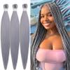 ITSBRAIDS Grey Braiding Hair Pre Stretched Hypoallergenic Non Toxic view 1