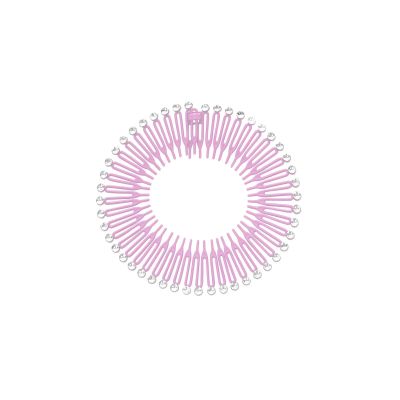 Nikeg Stretch Comb Headband 30Pieces Full Circular Stretch Comb Headbands Flexible Plastic Circle Hair Wrap Hairband Holder(Pink)