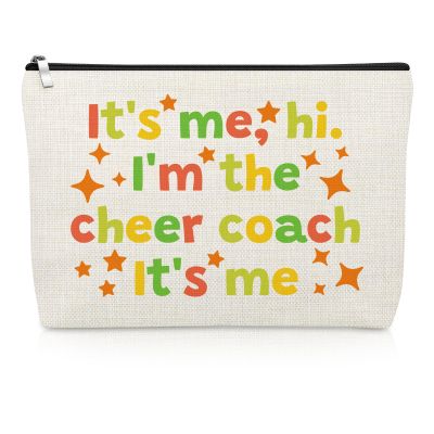 Cheer Coach Makeup Bag Thank You Gifts for Cheer Coach Cheerleading Appreciation Gifts for Women Teacher Coworker Friend Cheerleading Cosmetic Bag Retirement Christmas Birthday Present Travel Pouch