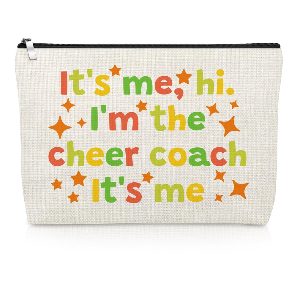 Cheer Coach Makeup Bag Thank You Gifts for Cheer Coach Cheerleading Appreciation Gifts for Women Teacher Coworker Friend Cheerleading Cosmetic Bag Retirement Christmas Birthday Present Travel Pouch