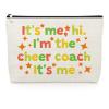 Cheer Coach Makeup Bag Thank You Gifts for Cheer Coach Cheerleading Appreciation Gifts for Women Teacher Coworker Friend Cheerleading Cosmetic Bag Retirement Christmas Birthday Present Travel Pouch view 1