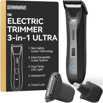 DERMAWAVE Manscape 3-in-1 Groin, Body Hair & Beard Electric Trimmer for Men