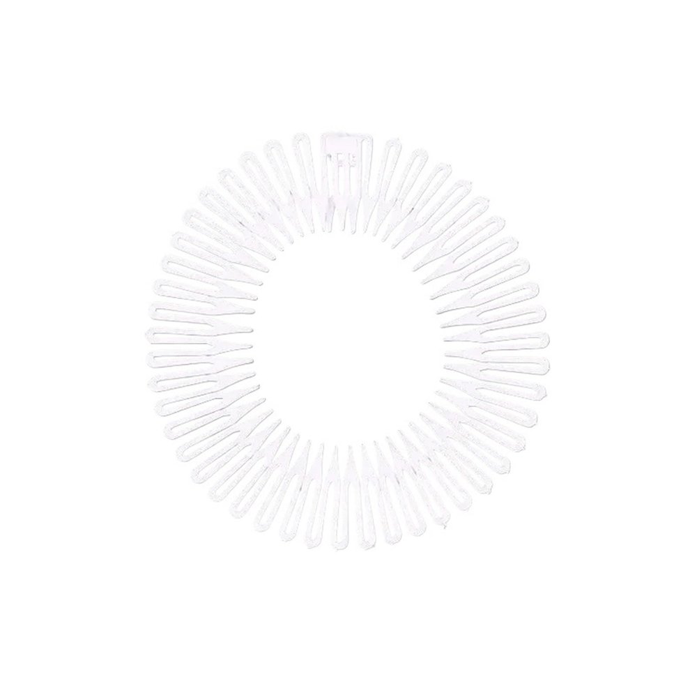 Nikeg Stretch Comb Headband 8pcs Plastic Full Circle Headbands Hair Hoop Band Clips Hairband Stretch Flexible Comb Teeth Fixed Accessories(No.9)