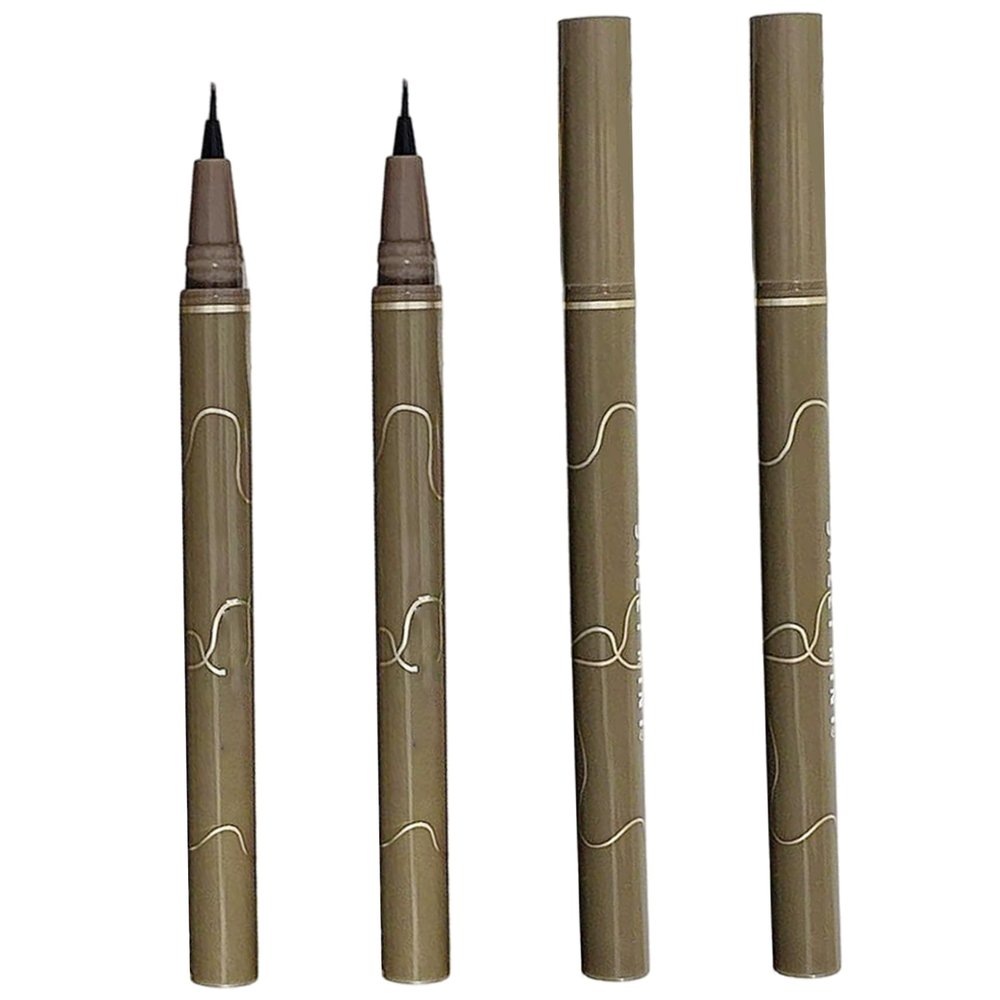 Ferricult Waterproof Eyeliner Pen 4Pcs, 0.05mm Fine Tip Waterproof Liquid Eyeliner in Brown, Smudge-Proof for Precise Daily Makeup Dark Brown, Uso en casa