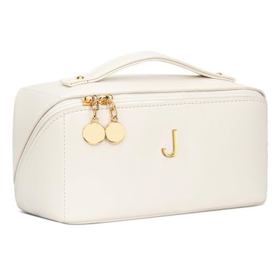 CLOUDWINGS Gifts for Women Bridesmaid Initial Makeup Bag