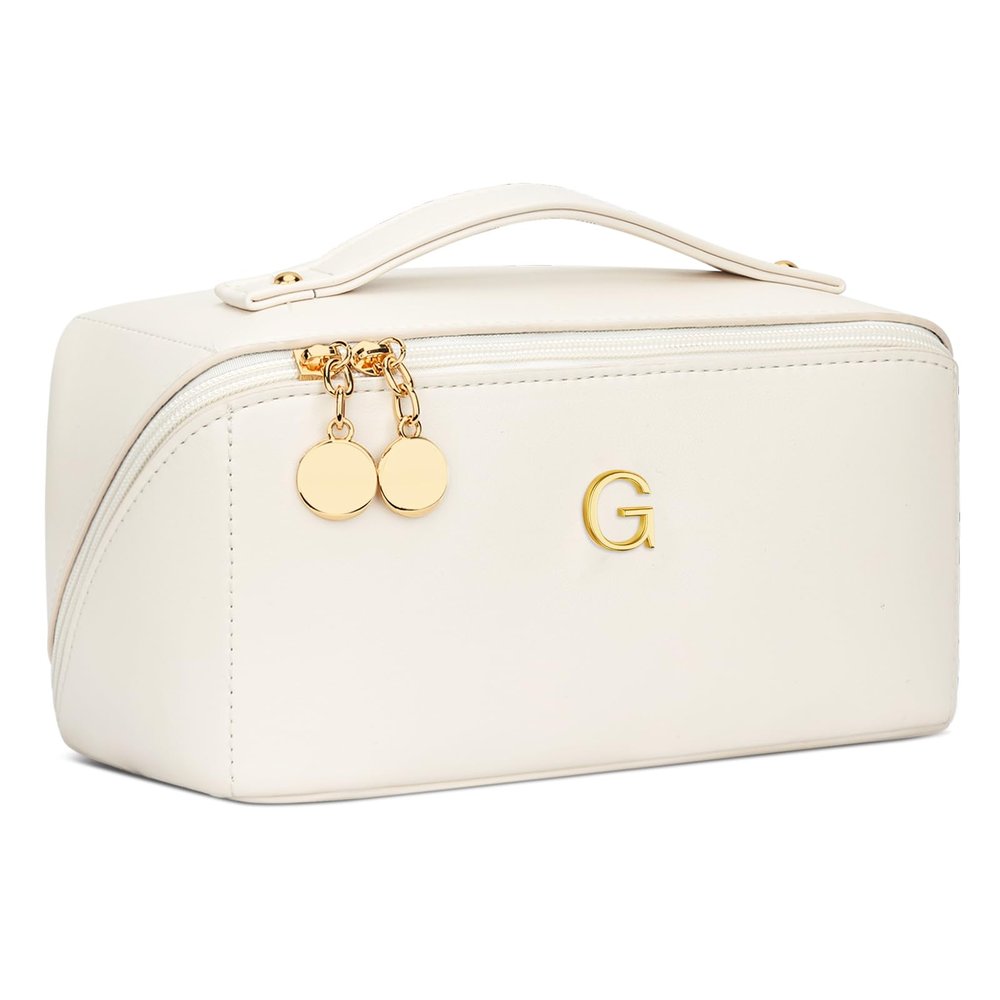 CLOUDWINGS Gifts for Women Bridesmaid Initial Makeup Bag