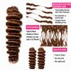 Deep Wave Crochet Human Hair Knotless Pre-Separated Crochet Hair Seamless Feather Human Hair Extension Reusable 14inch 120g #30Color Dark Brown view 4