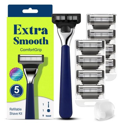 THURLADY 5-Blade Razors for Women and Men, Refillable Razor Starter Kit