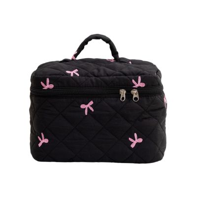 Make Up Bags for Women, Large Capacity Aesthetic Puffy Make Up Bags for Women with Divider and Handle,Floral Travel Size Cute Large Makeup Organizer for Toiletries Essentials Skincare Accessories