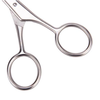 WOONEKY 2 Pcs Stainless Steel Mustache and Beard Trimming Scissors Grooming Shears for Men Home and Barber Use