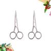 WOONEKY 2 Pcs Stainless Steel Mustache and Beard Trimming Scissors Grooming Shears for Men Home and Barber Use view 2