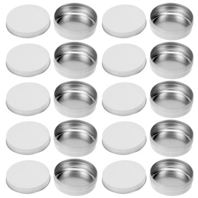 OSOLADY 20 Pcs 100Ml White Aluminum Jars with Screw Lids Leak-Proof Cosmetic Cream Containers Travel Refillable Small Aluminum Cream Boxes for Beauty and Personal Care