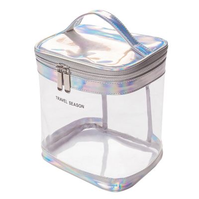 Travel Makeup Bag, Travel Size TSA Approved Wideopen Clear Toiletry Bags for Traveling with Handle,Pvc Clear Lightweight Womens Makeup Bag for Traveling Essentials Toiletries Accessories Skincare