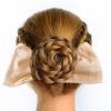 Outanaya Twisting Bowknot Hairbands 2Pcs Set Beige and Black, Rotating Hair Tying Bands for, Haircut Holder Accessories for Styling and Bun Decoration view 4
