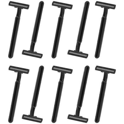 OSOLADY 10Pcs Disposable Anti-Slip Carbon Steel Body Hair Trimmer for Women Armpit and Arm Hair Removal Razor Black for Sensitive Skin Use
