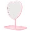 HONMEET Heart-Shaped LED Makeup Mirror with USB Rechargeable Light, Pink Desktop Vanity Mirror with Stand for WomenS Table Cosmetic Use view 1