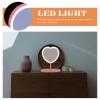 HONMEET Heart-Shaped LED Makeup Mirror with USB Rechargeable Light, Pink Desktop Vanity Mirror with Stand for WomenS Table Cosmetic Use view 3